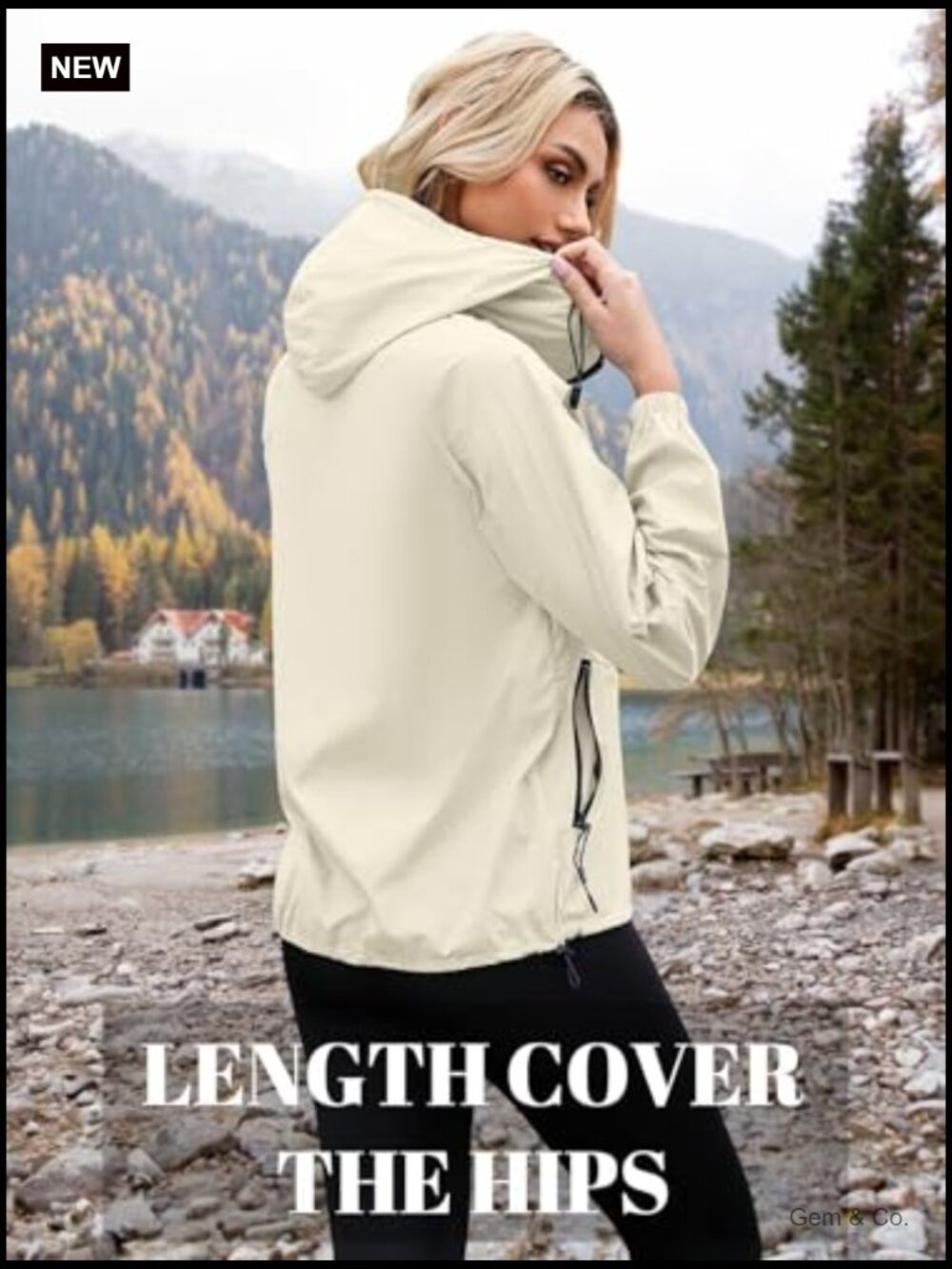 Lightweight Packable Rain Jacket Women Waterproof Travel Coats S-XXL - Picture 3 of 7